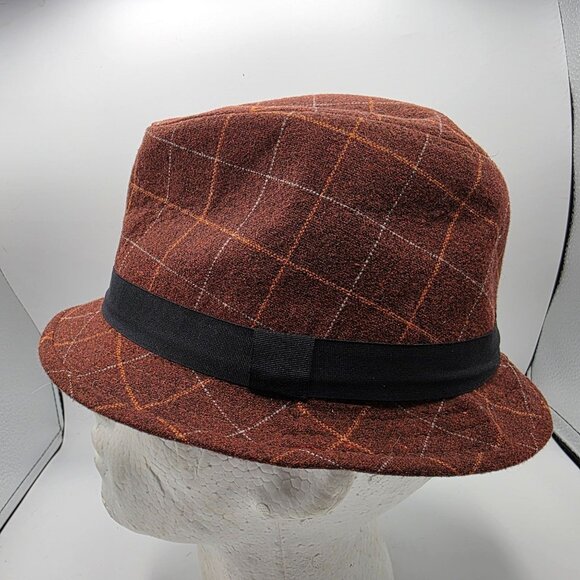 San Diego Hat Company Mens One Size Brown Plaid Fedora Hat Casual Formal Party - Picture 2 of 9